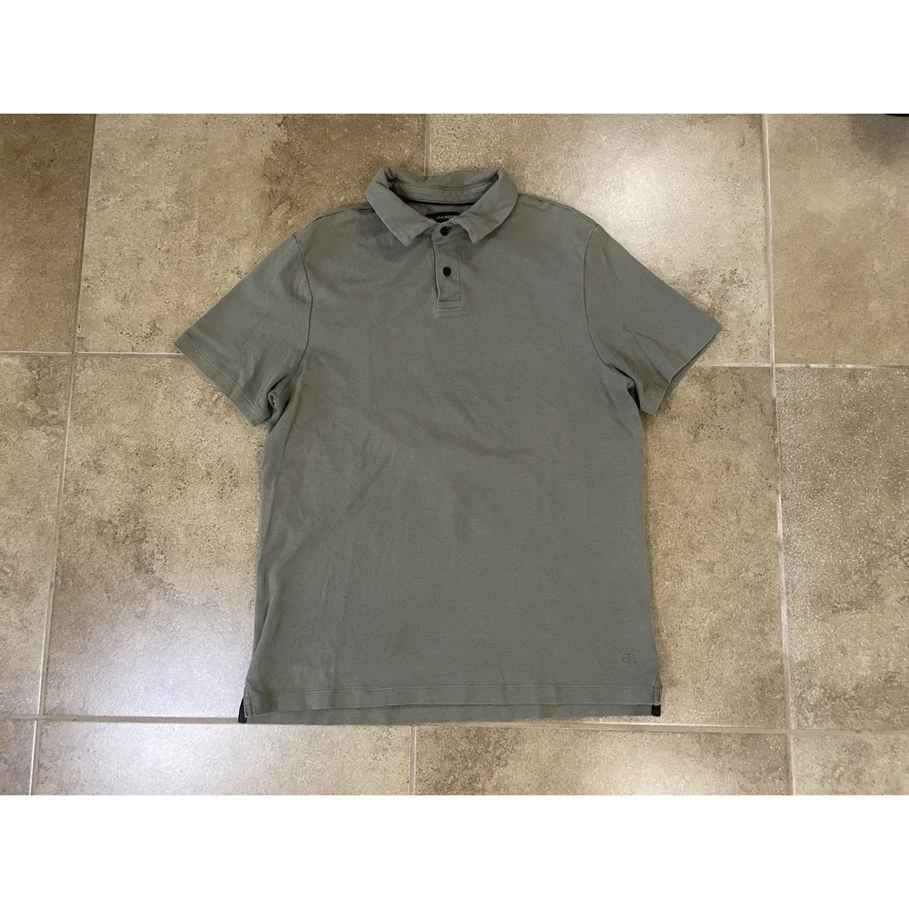 Banana Republic Polo Shirt Mens Sz M Olive Green Short Sleeve Cotton Logo Pique